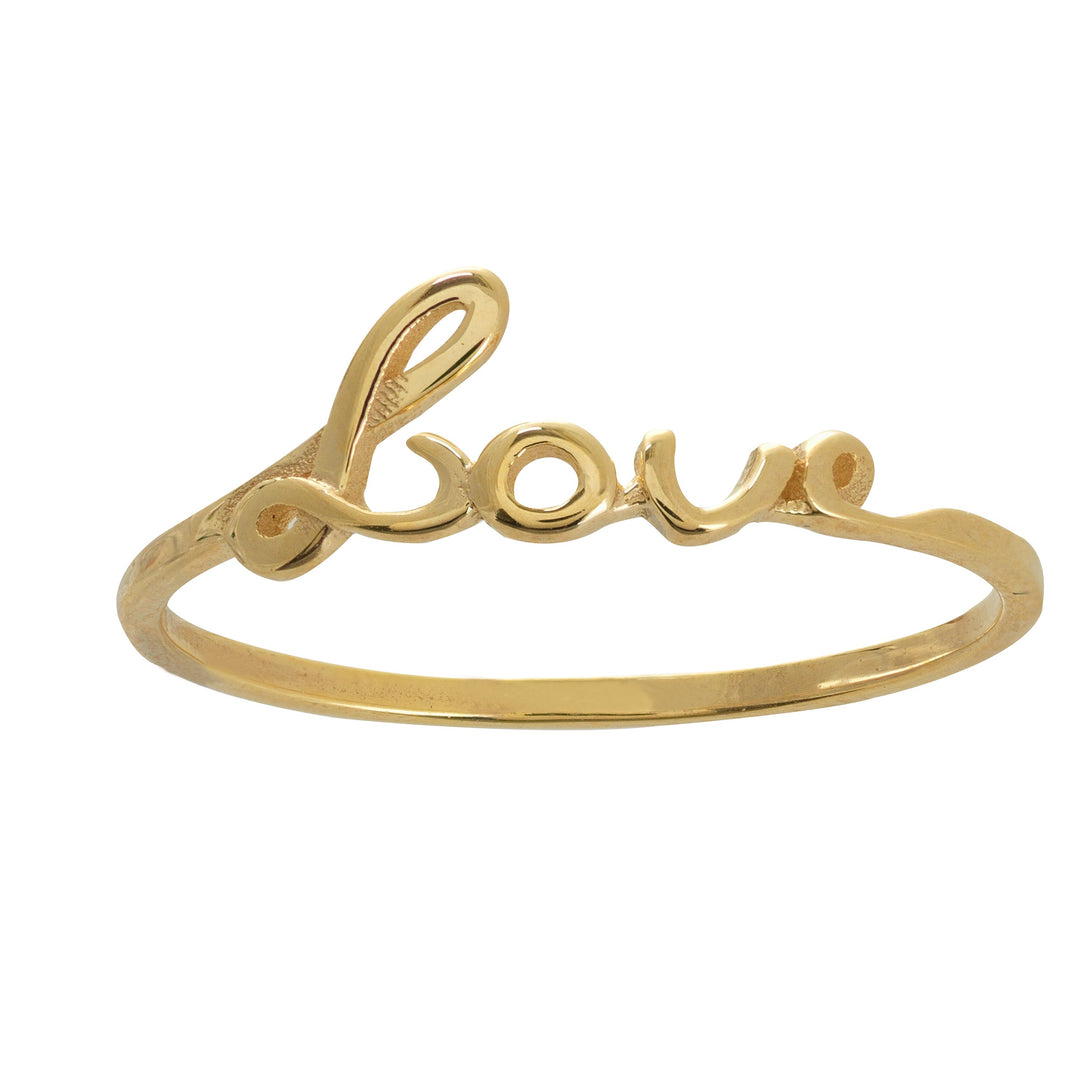 GOLD SCRIPT LOVE RING - adammarcjewels