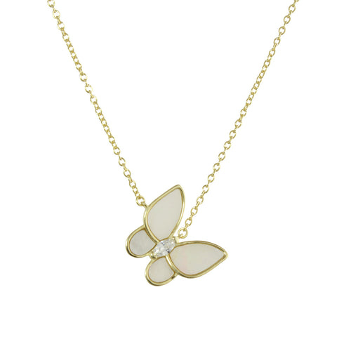 MOTHER OF PEARL BUTTERFLY NECKLACE