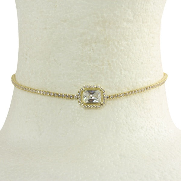 EMERALD CUT CENTET TENNIS CHOKER - adammarcjewels