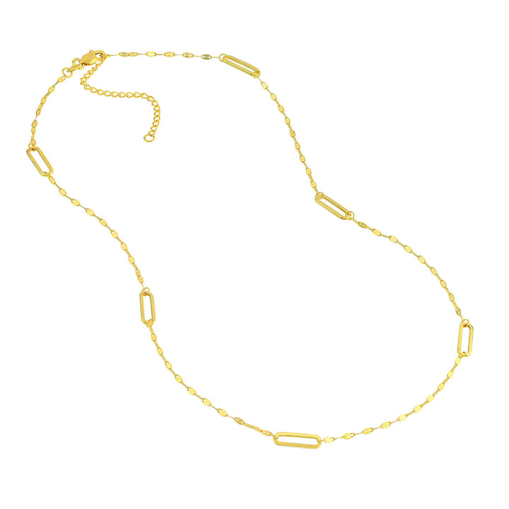 14K STATION PAPERCLIP NECKLACE