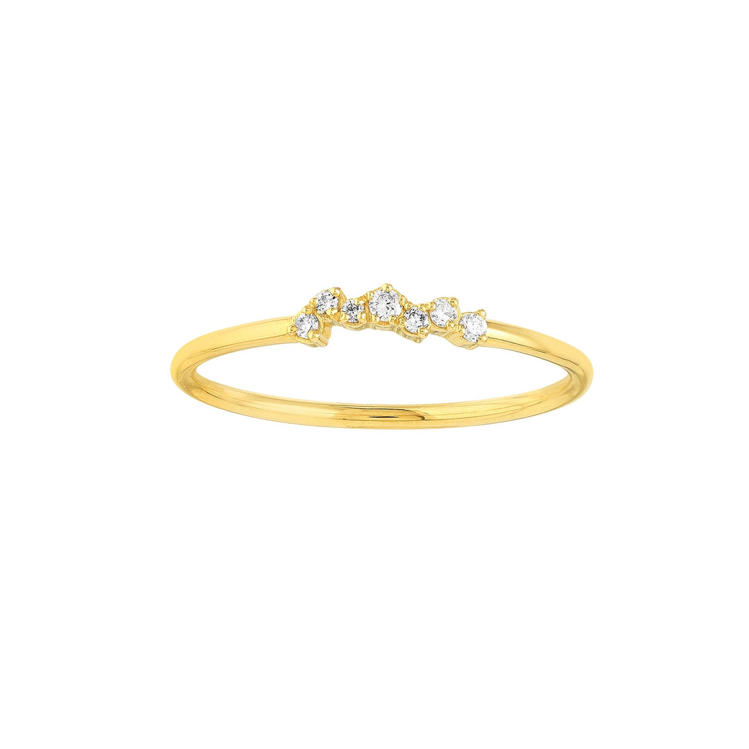 delicate gold diamond cluster ring