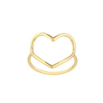 gold outline heart ring