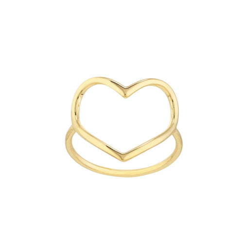 gold outline heart ring