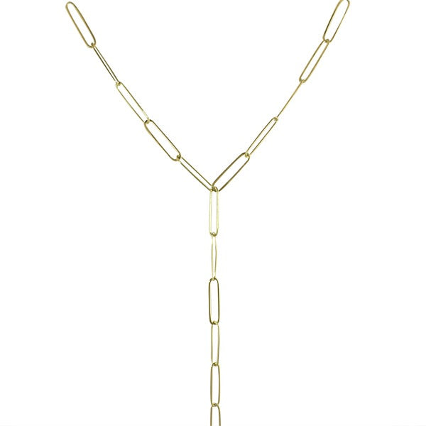 PAPERCLIP LINK LARIAT NECKLACE