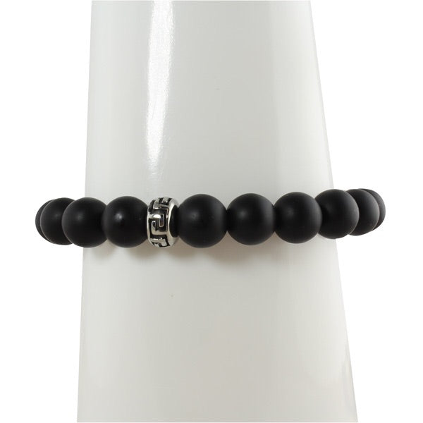 ONYX BEAD BRACELET WITH SMALL RONDELLES