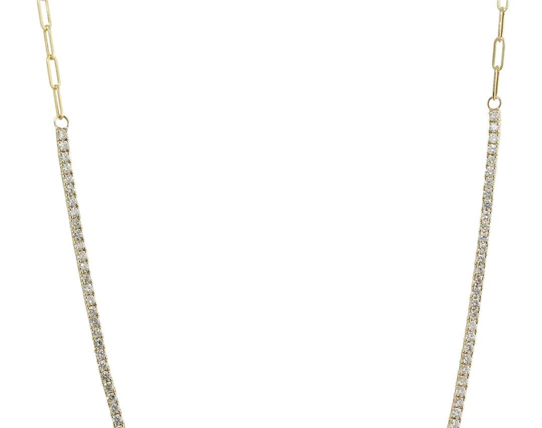 14K PAPERCLIP TENNIS NECKLACE