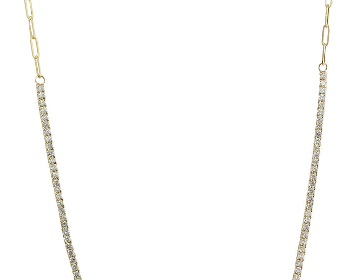 14K PAPERCLIP TENNIS NECKLACE