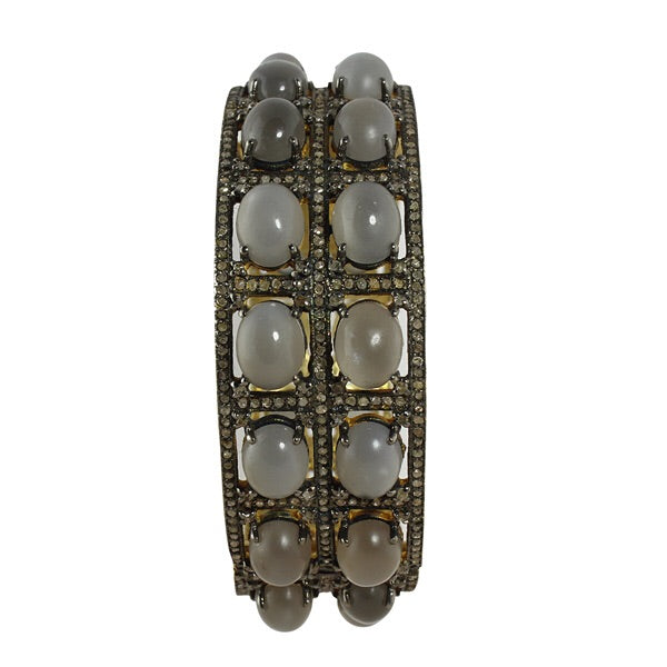 DOUBLE ROW CHAMPAGNE DIAMOND BANGLE - adammarcjewels