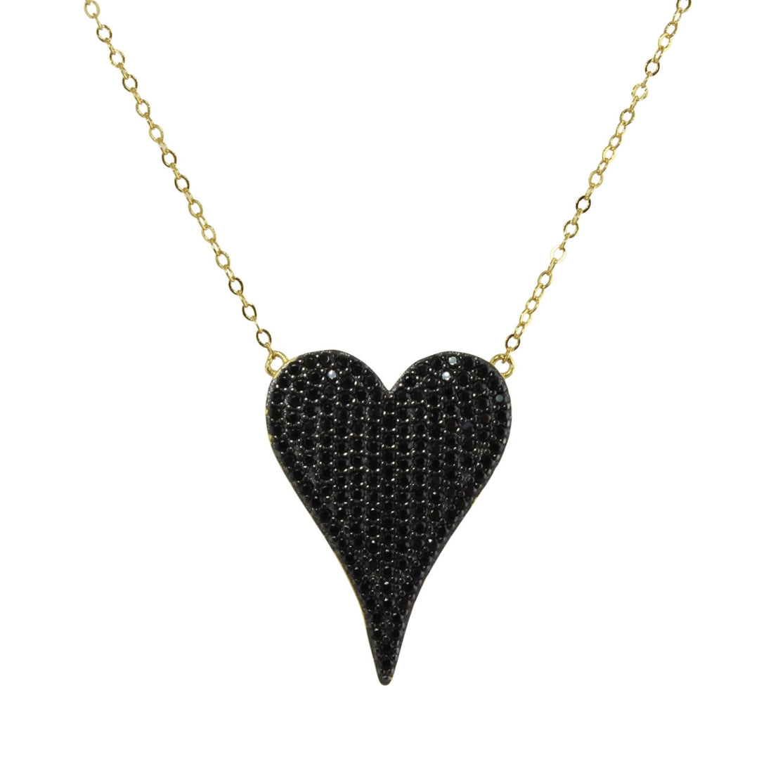 PAVÈ ELONGATED HEART NECKLACE