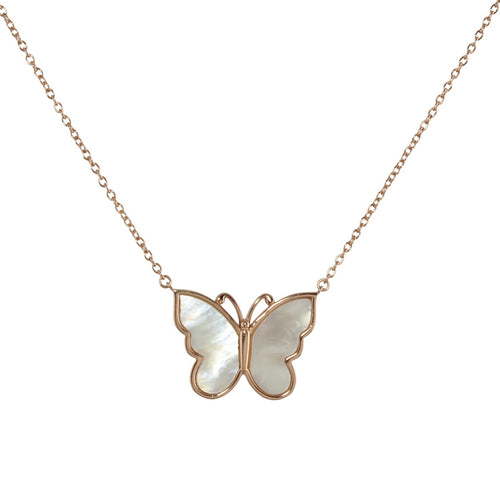 MOTHER OF PEARL BUTTERFLY NECKLACE