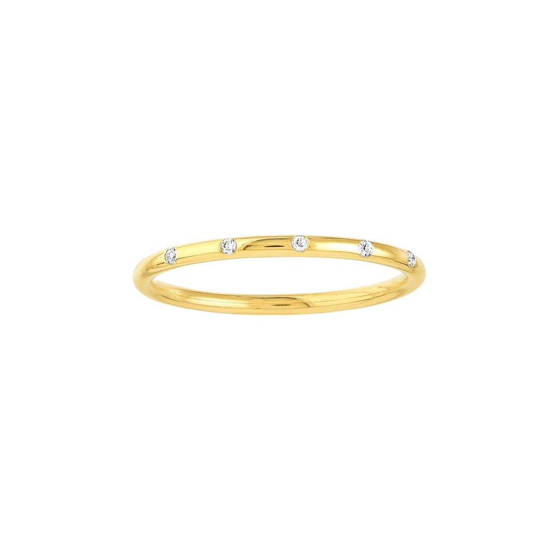 14K DIAMOND INLAY STACKABLE RING