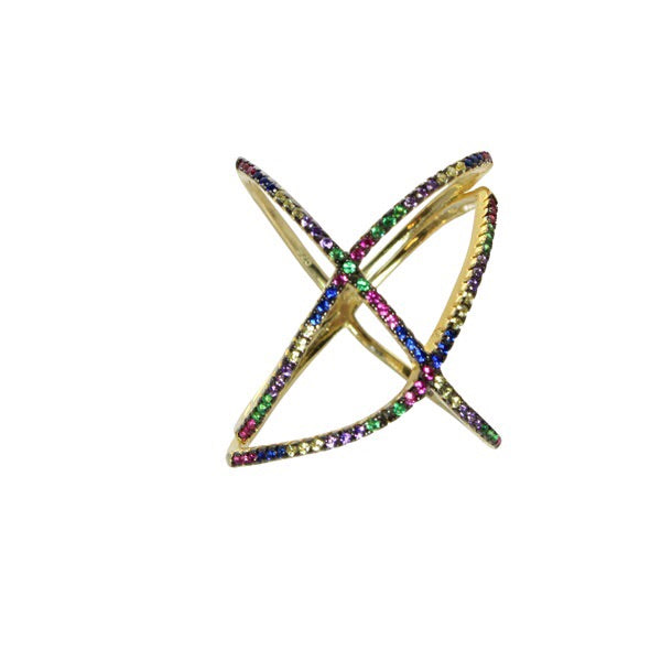 COLORED X RING - adammarcjewels