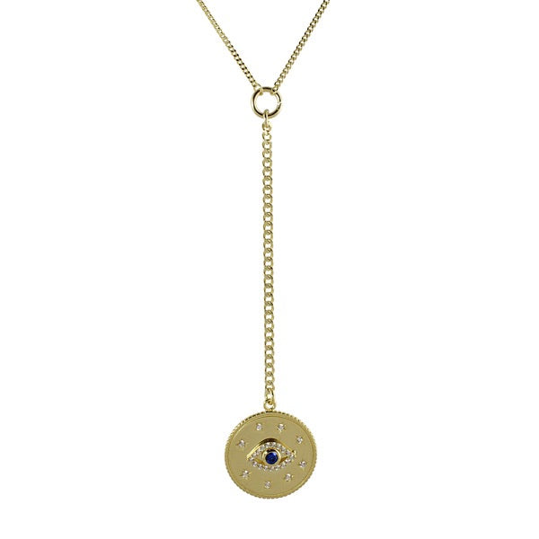 EVIL EYE MEDALLION LARIAT