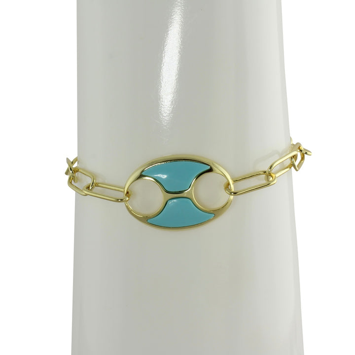 ENAMEL MARINER SINGLE LINK BRACELET