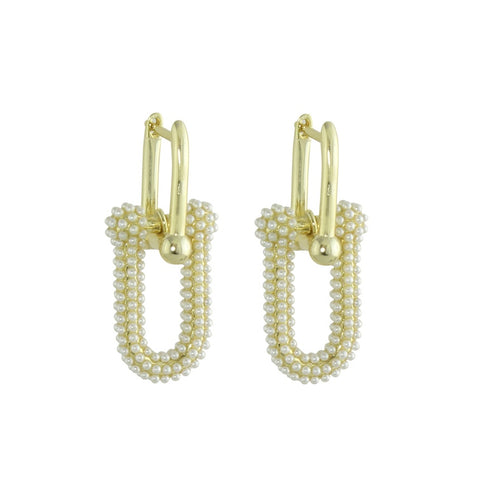 Pearl link earrings