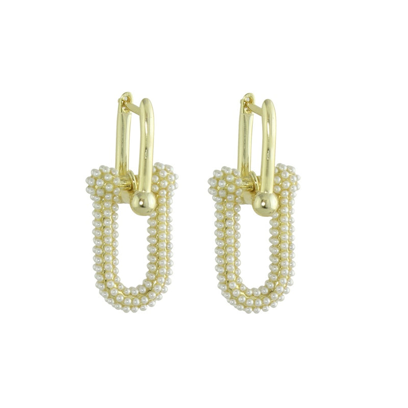 Pearl link earrings