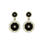 Black and pearl drop earrings 