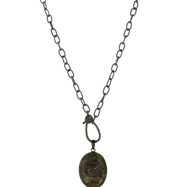 LABORADORITE EYE NECKLACE - adammarcjewels