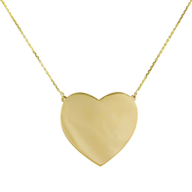 14k big gold heart necklace