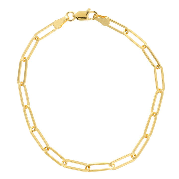 14K FLAT PAPERCLIP BRACELET