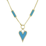 turquoise heart & chain necklace