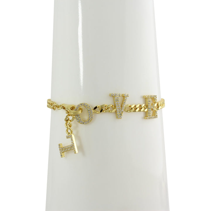 CUBAN LINK HANGING LOVE BRACELET