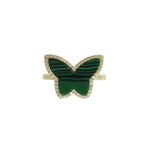 malachite green butterfly ring