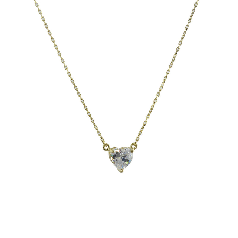 SOLITAIRE HEART NECKLACE
