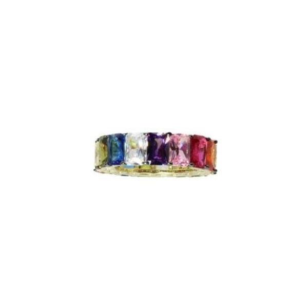 EMERALD CUT MULTI-COLORED BAND - adammarcjewels