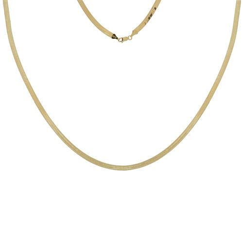 14k 5mm HERRINGBONE NECKLACE - adammarcjewels