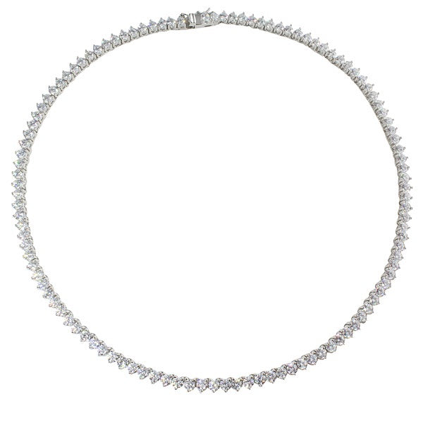 Fancy 3 prong tennis necklace