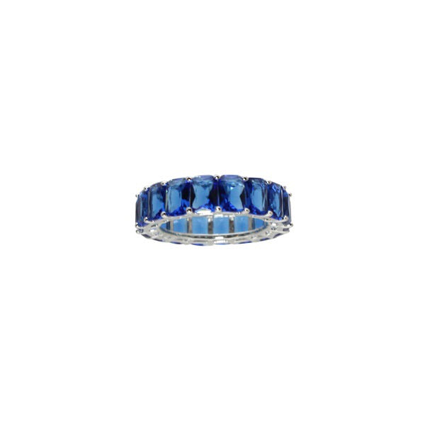 COLORED EMERALD CUT ANNIVERSARY BAND - adammarcjewels