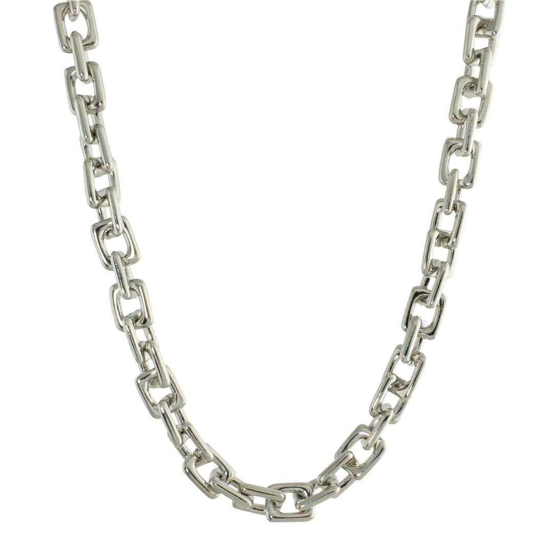 Chunky silver link choker