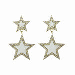 ENAMEL DOUBLE STAR EARRINGS - adammarcjewels