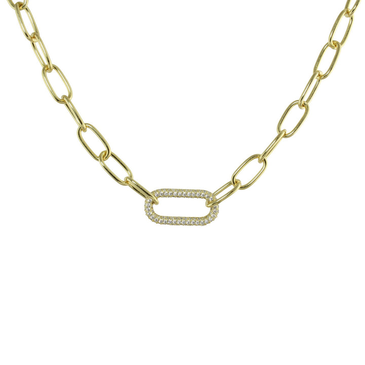PAVÈ RECTANGLE LINK NECKLACE