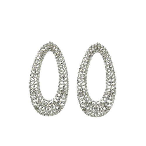 Fancy open oval earrings 