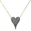 black pave heart necklace