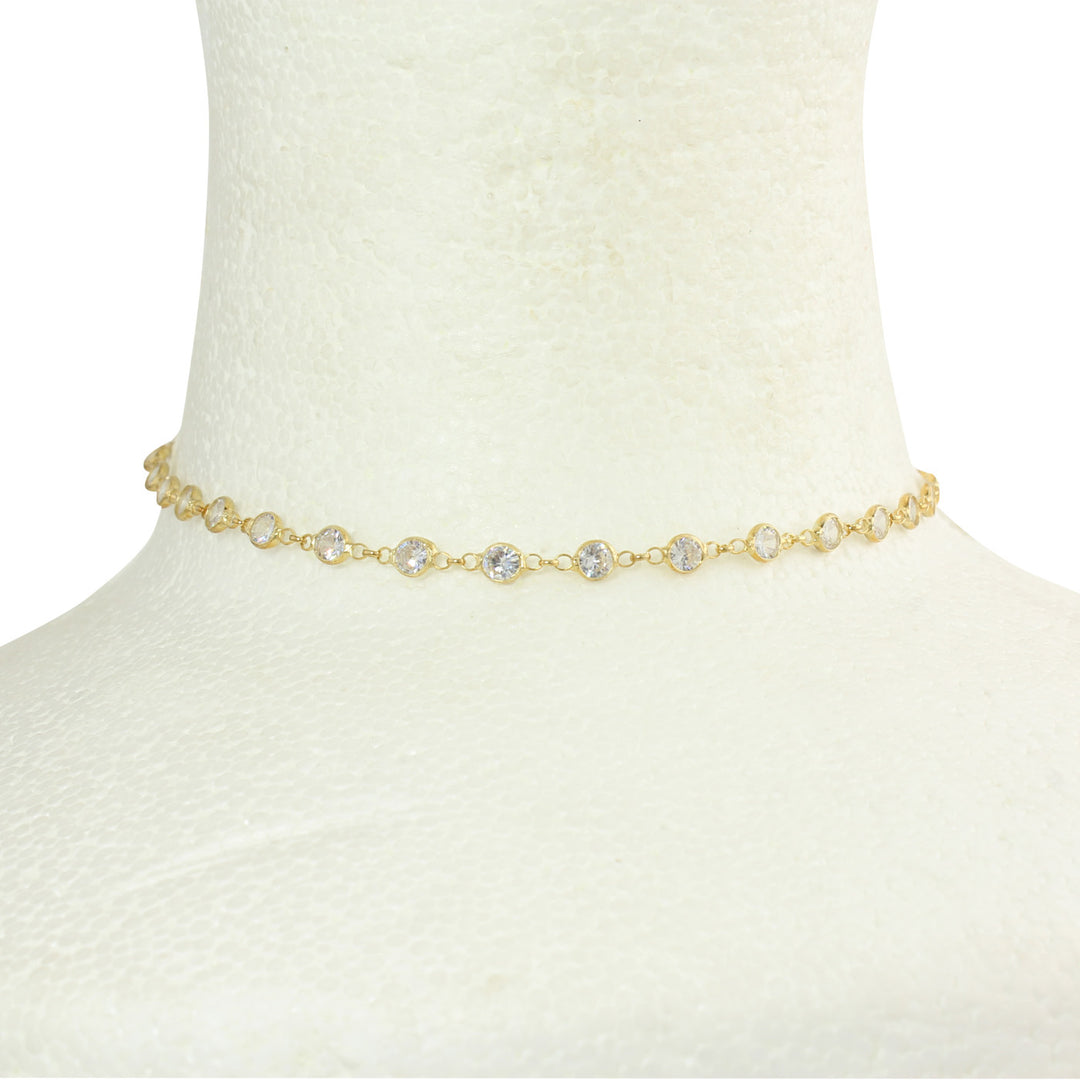 gold cz choker