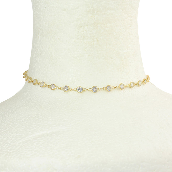 gold cz choker