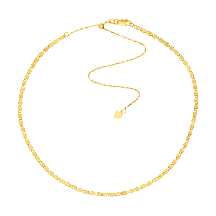 14K FLAT LINK CHOKER NECKLACE