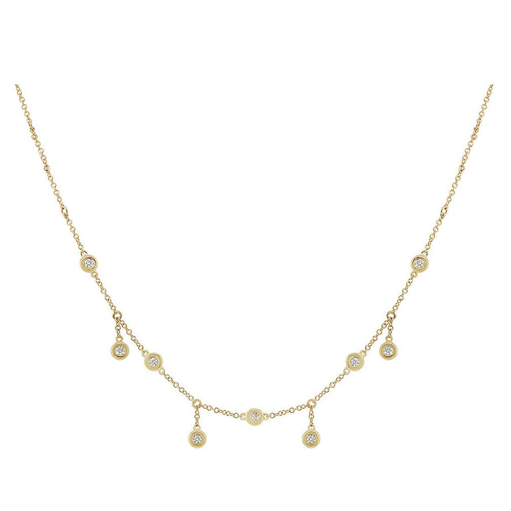 HANGING DIAMOND STATION CHOKER 14k - adammarcjewels