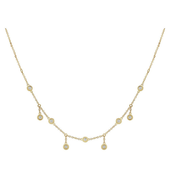 HANGING DIAMOND STATION CHOKER 14k - adammarcjewels
