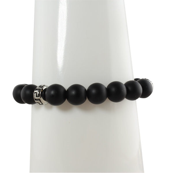 ONYX BEAD BRACELET WITH SMALL RONDELLES