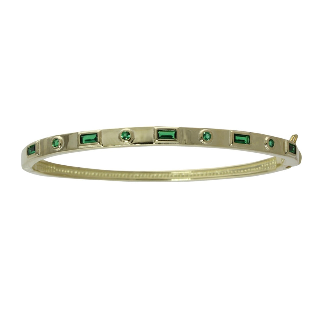 SMALL OVAL MULTI STONE INLAY BANGLE