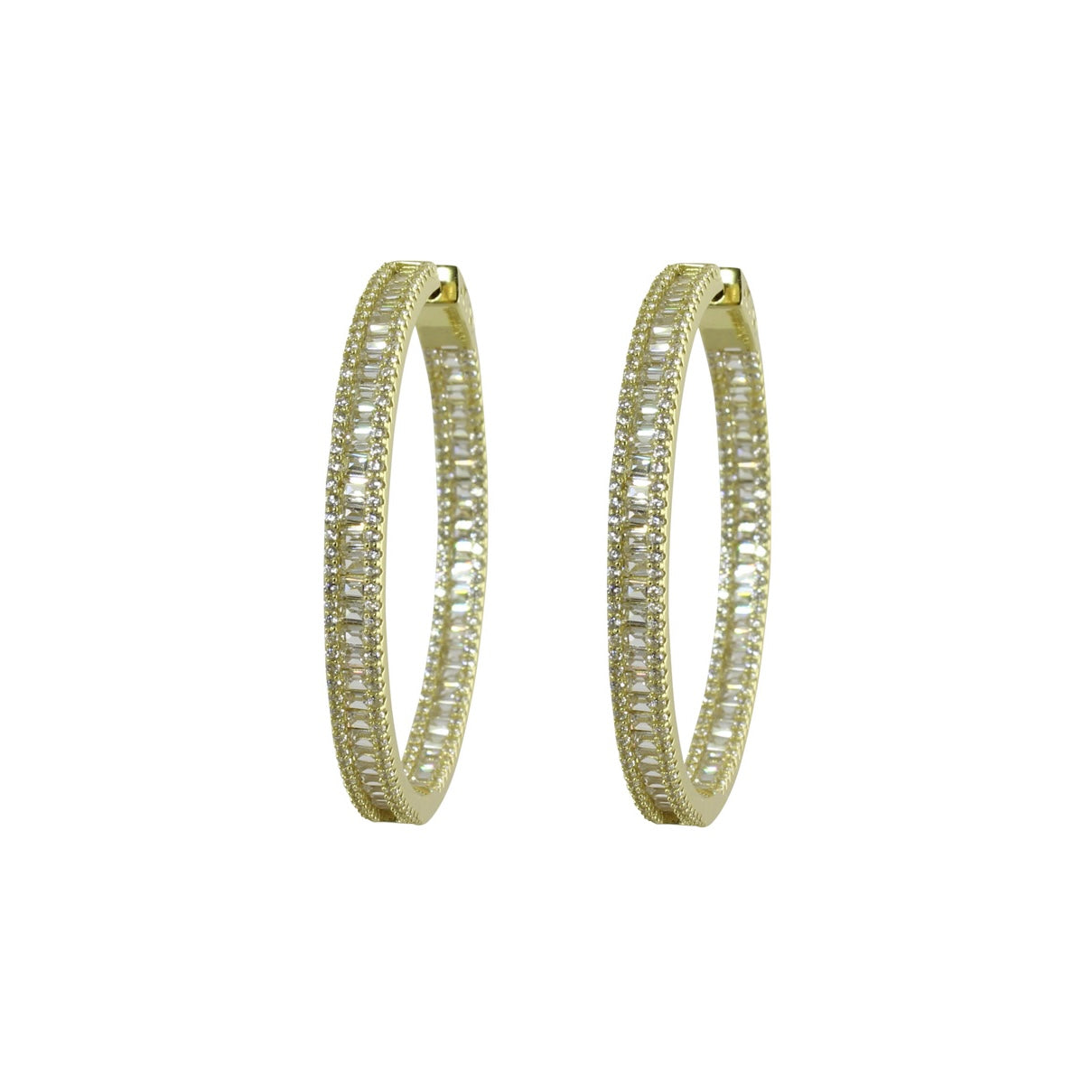BAGUETTE FANCY HOOP EARRINGS – Adam Marc