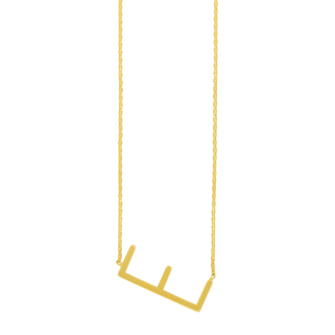 SIDEWAYS INITIAL NECKLACE 14k