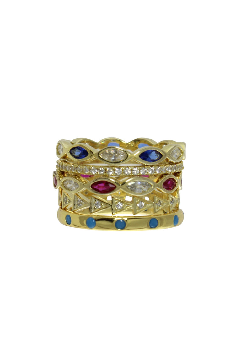 MIXED COLOR RING STACK