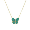 turquoise enamel butterfly necklace