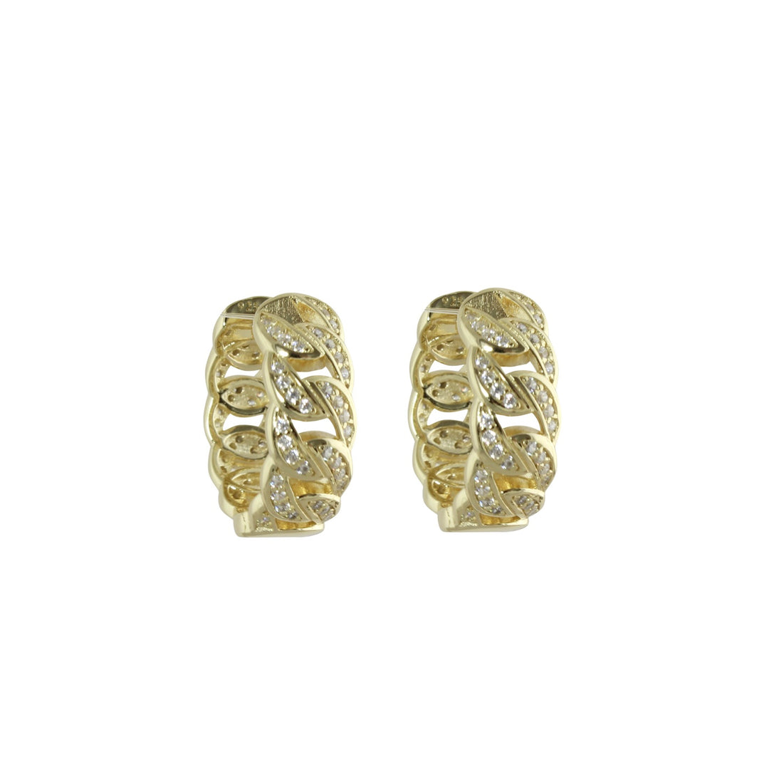 cuban link hoop earrings