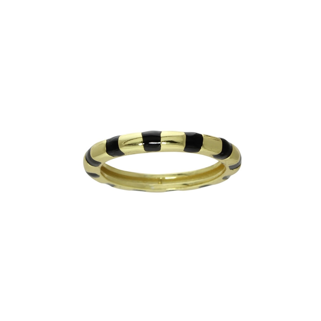 black &amp; gold stripe ring
